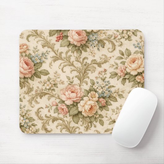 Antikes Blumenmuster Tapete Mousepad (Mit Mouse)