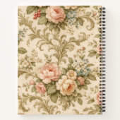 Antikes Blumenmuster Tapete Notizblock (Rückseite)