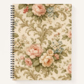 Antikes Blumenmuster Tapete Notizblock (Vorderseite)