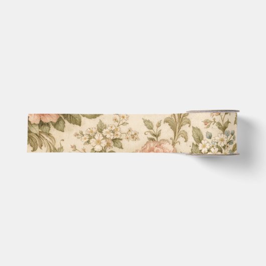 Antikes Blumenmuster Tapete  Ripsband (Vorderseite)