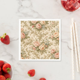 Antikes Blumenmuster Tapete Serviette