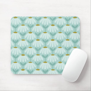 Antikes Blumenmuster Teal Blau & Olivgrün Mousepad