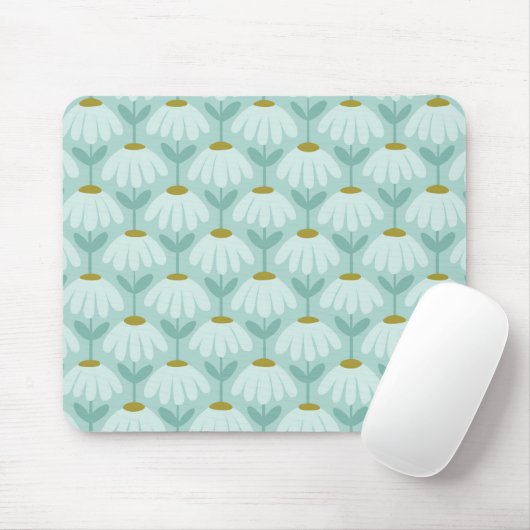 Antikes Blumenmuster Teal Blau & Olivgrün Mousepad (Mit Mouse)