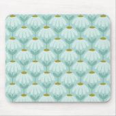 Antikes Blumenmuster Teal Blau & Olivgrün Mousepad (Vorne)