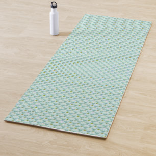 Antikes Blumenmuster Teal Blau & Olivgrün Yogamatte