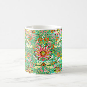 Antikes Blumenmuster william morris grün rosa Kaffeetasse