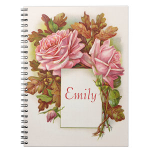 Antikes Blumennotizbuch Notizblock