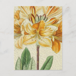 Antikes Blumenölbild Gelb Postkarte