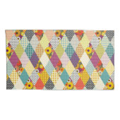 antikes Blumenpatchwork-Quilt Kissenbezug (Rückseite-Rechts)