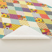antikes Blumenpatchwork-Quilt Sherpadecke (3/4)