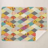 antikes Blumenpatchwork-Quilt Sherpadecke (Vorderseite (Horizontal))