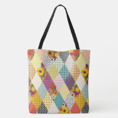 antikes Blumenpatchwork-Quilt Tasche (Rückseite)