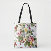 Antikes Blumenstraußmuster für Cottage Tasche (Vorderseite)