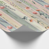 Antikes Blumenstreifenmuster Geschenkpapier (Ecke)