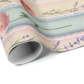 Antikes Blumenstreifenmuster Geschenkpapier (Rolleneckpunkt)