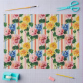 Antikes Blumenstreifenmuster Seidenpapier (Basteln)