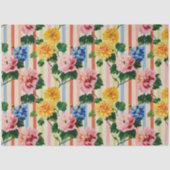 Antikes Blumenstreifenmuster Seidenpapier (Vorderseite)