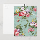 Antikes Blumenwallpaper Postkarte (Vorne/Hinten)
