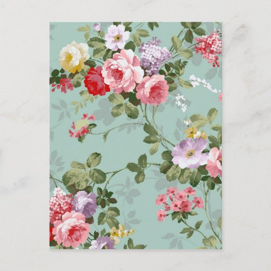 Antikes Blumenwallpaper Postkarte (Vorderseite)