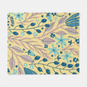 Antikes Blumiges Botanisches Muster Gemütliche Dek Fleecedecke (Vorderseite (Horizontal))