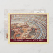 Antikes Bodenmosaik in Paphos, Zypern Postkarte (Vorne/Hinten)