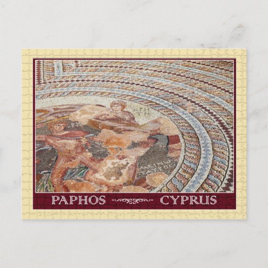 Antikes Bodenmosaik in Paphos, Zypern Postkarte (Vorderseite)