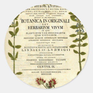 Antikes Botanik-Buchzeichen Runder Aufkleber
