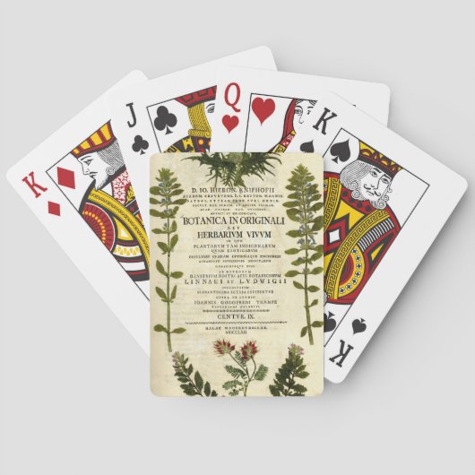 Antikes Botanik-Exlibris Spielkarten (Rückseite)