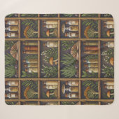 Antikes Botanisches Apotheken-Muster Sherpadecke (Vorderseite (Horizontal))