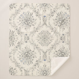 Antikes botanisches Blumengartenmuster Sherpadecke