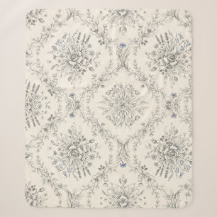 Antikes botanisches Blumengartenmuster Sherpadecke
