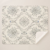 Antikes botanisches Blumengartenmuster Sherpadecke (Vorderseite (Horizontal))