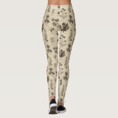 Antikes botanisches Blumenmuster (10) Leggings (Rückseite)
