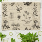 Antikes botanisches Blumenmuster (11) Geschirrtuch (Gefaltet)