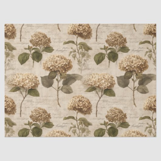 Antikes botanisches Blumenmuster (1) Seidenpapier (Vorderseite)