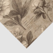 Antikes botanisches Blumenmuster (2) Seidenpapier (Detail)