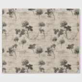Antikes botanisches Blumenmuster (3) Geschenkpapier (Flach)
