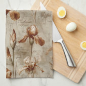 Antikes botanisches Blumenmuster (4) Geschirrtuch (Viertel Falte)