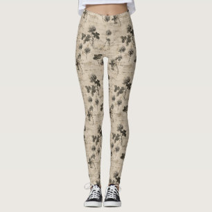 Antikes botanisches Blumenmuster (4) Leggings