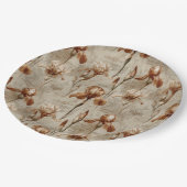 Antikes botanisches Blumenmuster (4) Pappteller (Schrägansicht)