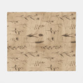 Antikes botanisches Blumenmuster (9) Fleecedecke (Vorderseite (Horizontal))