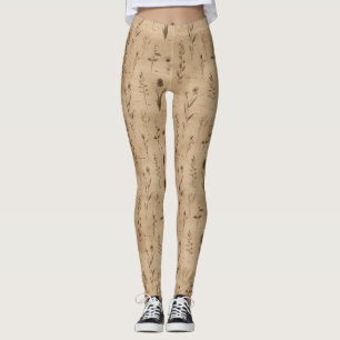 Antikes botanisches Blumenmuster (9) Leggings