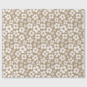 Antikes botanisches Creme-Blumen-Geschenkpapier Geschenkpapier (Flach)