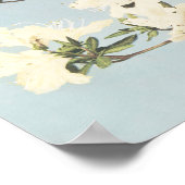 Antikes botanisches Design japanische Azaleen Prin Poster (Ecke)