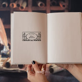Antikes botanisches Ex Libris Buchzeichen Gummiste Gummistempel