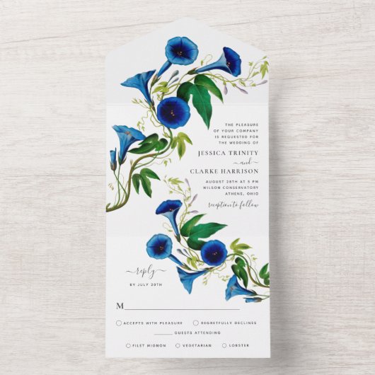 Antikes botanisches Flair All In One Einladung (Innen Boden)