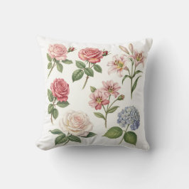 Antikes botanisches florales Dekor-Medley Kissen