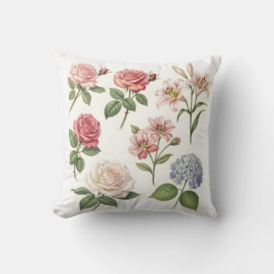 Antikes botanisches florales Dekor-Medley Kissen