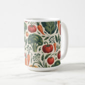 Antikes botanisches Gemüsegartenmuster Kaffeetasse (VorderseiteRechts)