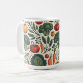 Antikes botanisches Gemüsegartenmuster Kaffeetasse (Vorderseite Links)